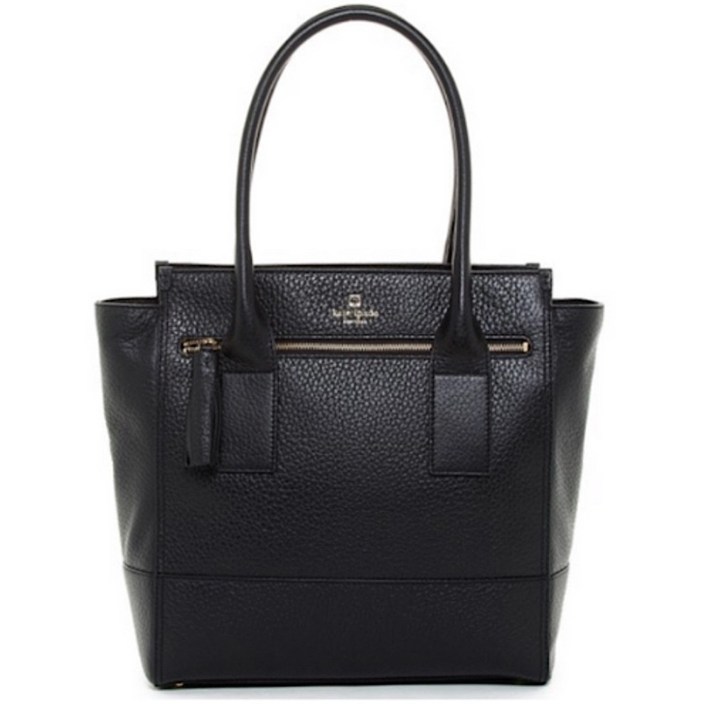 kate spade Black Pebbled Leather Tote